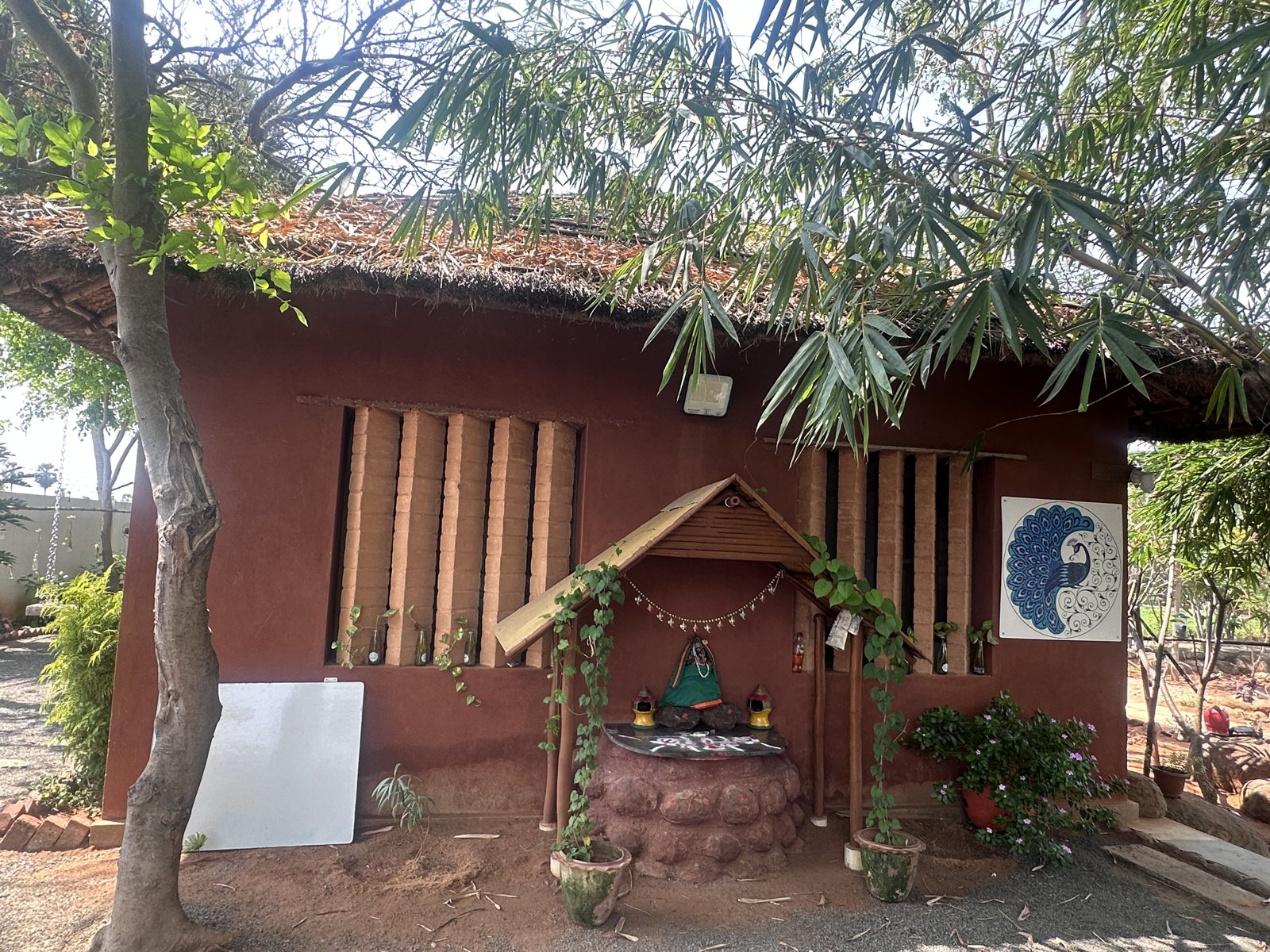 Lush permaculture gardens at Arunamangala